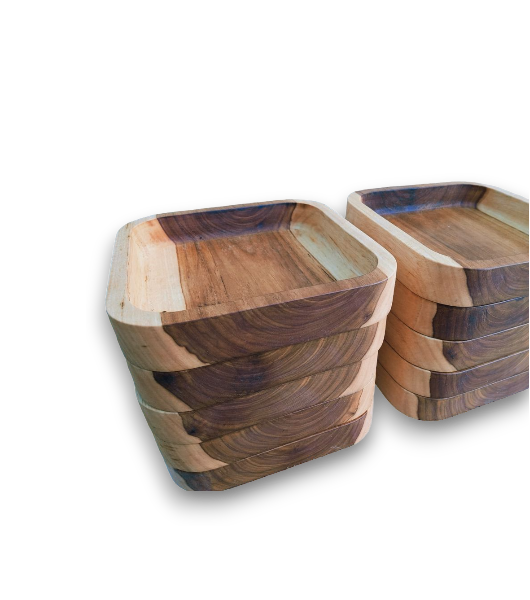 Teak wood square shape plate (1pc) - Kitchen Stuff