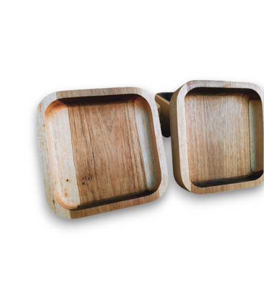 Teak wood square shape plate (1pc) - Kitchen Stuff