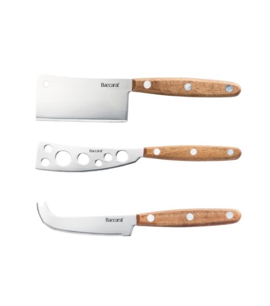 Baccarat Gourmet 3 Piece Cheese Knife Set - Crafted from Stainless Steel